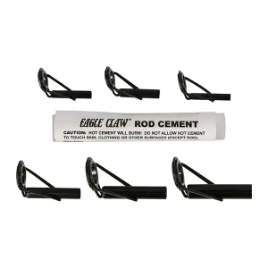 Eagle Claw - Rod Tip Repair Kit Reg/hd - 6 Black Tips W/glue