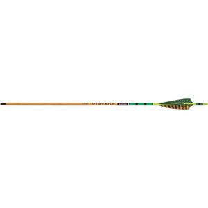 Black Eagle Vintage Traditional Arrows .005 500 Green/Yellow Feathers 6 pk.