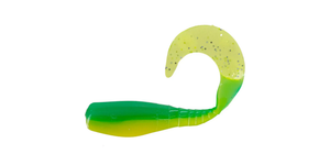 Big Bite Baits 2" Curly Tail Crappie Minnr 10pk - Tractor Green Glow