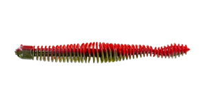Big Bite Baits 4.75" Coontail  7pk - Green Pumpkin Texas Red