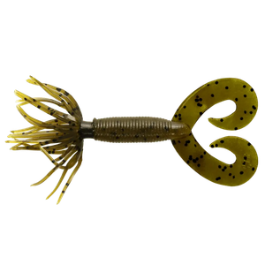 Yamamoto 2.5" Double Hula Grub 10pk - Green Pumpkin