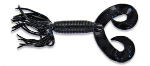 Yamamoto 4'' Double Tail Grub 20pk - Blk w/Lg Blue Flk