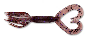 Yamamoto 4" Double Tail Hula Grub Cinnamon W/ Black & Purple Flake (10 Pack)