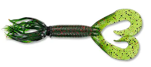 Yamamoto 4" Double Tail Hula Grub Watermelon W/ Black & Red Flake (10 Pack)