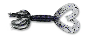 Yamamoto 5" Double Tail Hula Grub Smoke W/ Black & Purple Flake (10 Pack)