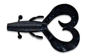 Yamamoto Cowboy 7pk - Black w/Lg Blue Flk