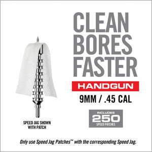 Real Avid - Real Avid Bore-Max Speed Jag Patches Refill Pack 4'' L 9mm Luger - .45 cal - AVBMPATCH4L
