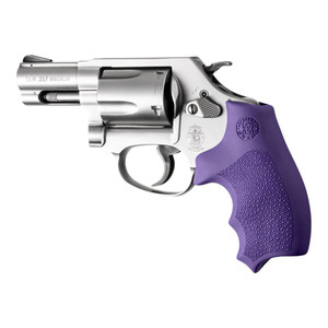 Hogue - Hogue Overmolded Rubber Bantam Grip Closed Backstrap S&W Round Butt J-Frame Revolvers Purple - 61026