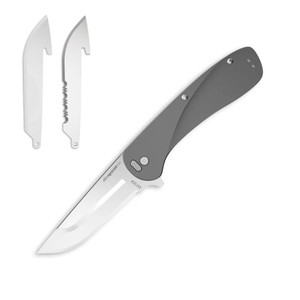 Outdoor Edge - Outdoor Edge Razor VX1 Folding Knife 3" Drop Point Blade Grey - VX130AC