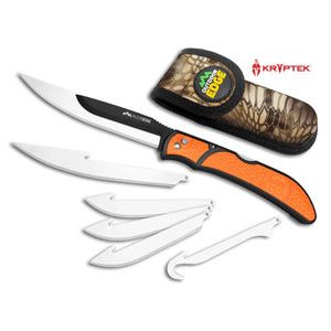 Outdoor Edge - Outdoor Edge Razorbone Replaceable Blade Folding Knife 5" Drop Point Blade Orange - RBB20C