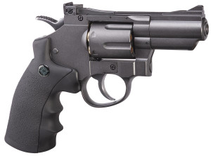 Crosman - Crosman CO2 Powered Dual Ammo Full Metal Snub Nose Air Revolver .177 cal - Black/Grey - SNR357