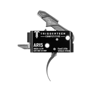 TriggerTech - TriggerTech AR15 Single-Stage Competitive Pro Curved Trigger Silver - AR0-SBS-33-NNP