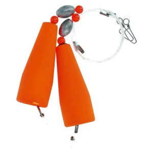 EC Foam Popping Rig Mono, 1/2oz 3''F;32''Ldr;Org 2pk