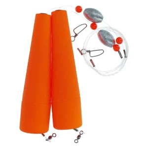 EC Foam Popping Rig Mono, 1oz 5''F;34''Ldr;Org 2pk