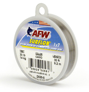 AFW D250-0 Surflon, Nylon Coated - 1x7 Stainless Leader Wire, 250 lb - D250-0