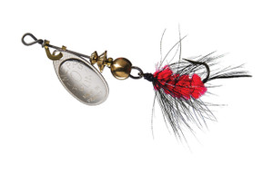 Mepps Aglia Spin Fly Single, 1/12oz Silver-Blk/Or