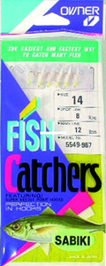 Owner Sabiki, #14 White Hage Fish Skin