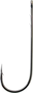 Owner Straight Shank Worm Hk, 5/0 Black Chrome 5pk