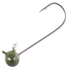 Owner Ultrahead Shakey FB, 1/4oz Green Pumpkin 4/0 4pk