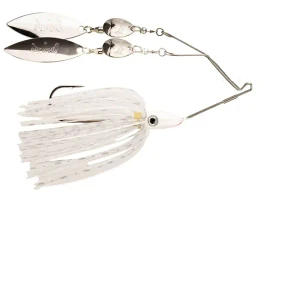 Strike King TwoTimeSpnnrbait, 3/8oz Silver;White