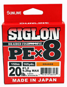 Sunline Siglon PEx8, 165 yd Orange 20 lb