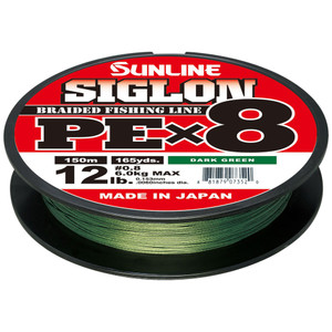 Sunline Siglon PEx8, 20 lb Dark Green 165 yd