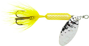 Yakima Rooster Tail, 1/8oz Swg;Hmrd Silver Yellow