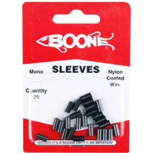 Boone - Deluxe Black Big Game Sleeves - 10pk B-6 250lb Wire/90lb Coated Wire