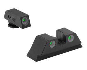Meprolight Usa 102223101 Trudot Sight Set Green Tritium Front Rear Compatible Wglock Frame 171922232425283132333435373839