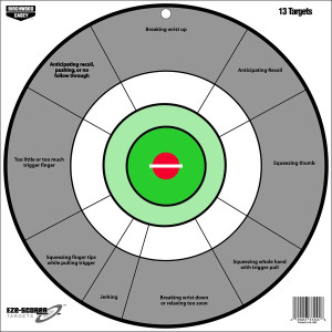 Birchwood Casey 37245 Eze-Scorer - 12" Handgun Trainer Target 13 - 37245