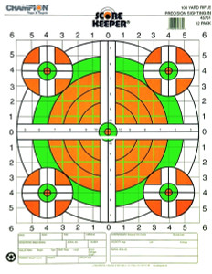 Champion 45731 Scorekeeper 100yd - Sight-In Rifle Target, Flourescent - 45731