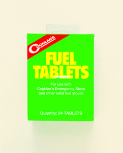 Coghlans 9565 Fuel Tablets For - Emergency Stove - 9565 Coghlans 9565 Fuel Tablets For - Emergency Stove - 9565