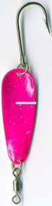 Dick Nite 270 Spoon, 2 7/8", Sz 4 - Hook, Hot Pink HoloGlitter - 270 Dick Nite 270 Spoon, 2 7/8", Sz 4 - Hook, Hot Pink HoloGlitter - 270