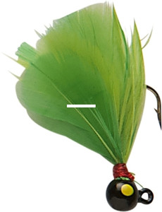 Double OO 62293 Flu-Flu Jig, 1/32 - oz, Sz 8 Hook, Black/Chartreuse & - 62293 Double OO 62293 Flu-Flu Jig, 1/32 - oz, Sz 8 Hook, Black/Chartreuse & - 62293