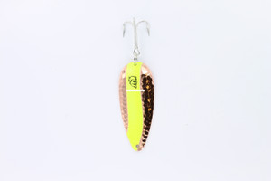 Eppinger 1-387 Dardevlet Spoon, 2 - 7/8", 3/4 oz, Chartreuse Stripe - 1-387 Eppinger 1-387 Dardevlet Spoon, 2 - 7/8", 3/4 oz, Chartreuse Stripe - 1-387