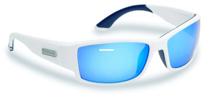 Flying Fisherman 7717WSB Razor - Matte White Blue Mirror Sunglasses - 7717WSB