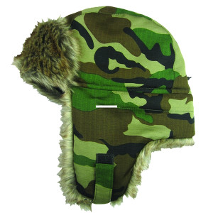 Jacob Ash 45-908 Mens Camo Trapper - Hat Fleece Lining & Faux Fur - 45-908