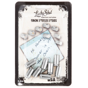 Lucky Shot LSPP-9N 9MM Nickel Push - Pins - 8 per pack - LSPP-9N