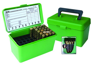 MTM H50-R-MAG-10 Deluxe 50-Round - Rifle Ammo Box w/ Handle, Latch and - H50-R-MAG-10