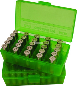MTM P50-45-16 Case-Gard Flip-Top - 50-Round Handgun Ammo Box - P50-45-16