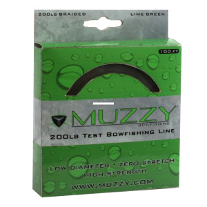 Muzzy 1078 Bowfishing Line Lime - Green 200# Braided 100' Spool - 1078
