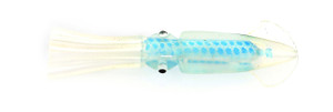 P-Line PLCS45-302 Ling Cod Squid - Rig 2Hk 4-1/2" Clear/Blue - PLCS45-302