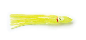 P-Line SQ45-013 Sunrise Squid Skirt - 4 1/2", Chartreuse Pink, 5/Pack - SQ45-013