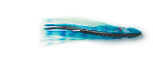 P-Line SQ25-191 Sunrise Squid Skirt - 2 1/2", Glow/Blue & Black Stripe - SQ25-191