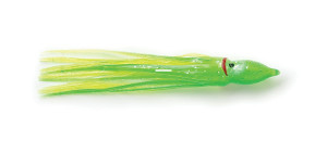 P-Line SQ45-100 Sunrise Squid Skirt - 4 1/2", Green/Chartreuse, 5/Pack - SQ45-100