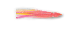 P-Line SQ45-254 Sunrise Squid Skirt - 4 1/2", Pink/Yellow, 5/Pack - SQ45-254