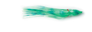 P-Line SQ25-193 Sunrise Squid Skirt - 2 1/2", Glow/Green/Blue Stripe - SQ25-193