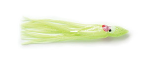 P-Line SQ25-028 Sunrise Squid Skirt - 2 1/2", Chartreuse Glow, 8/Pack - SQ25-028