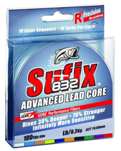 Sufix 658-112MC 832 Advancd - Leadcore 12Lb 100Yd 10-Color Metered - 658-112MC