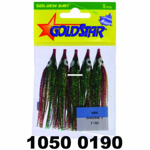 Yamashita 1050-0190 Mini Squid - Hoochie, 2 1/4", #20, Mexican Flag - 1050-0190